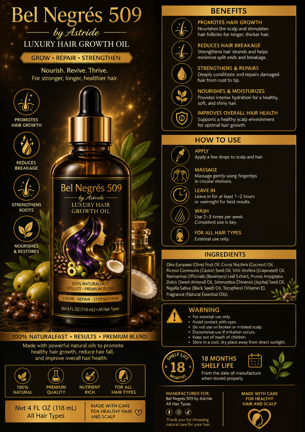 Belnegres509 Hair Growth Oil